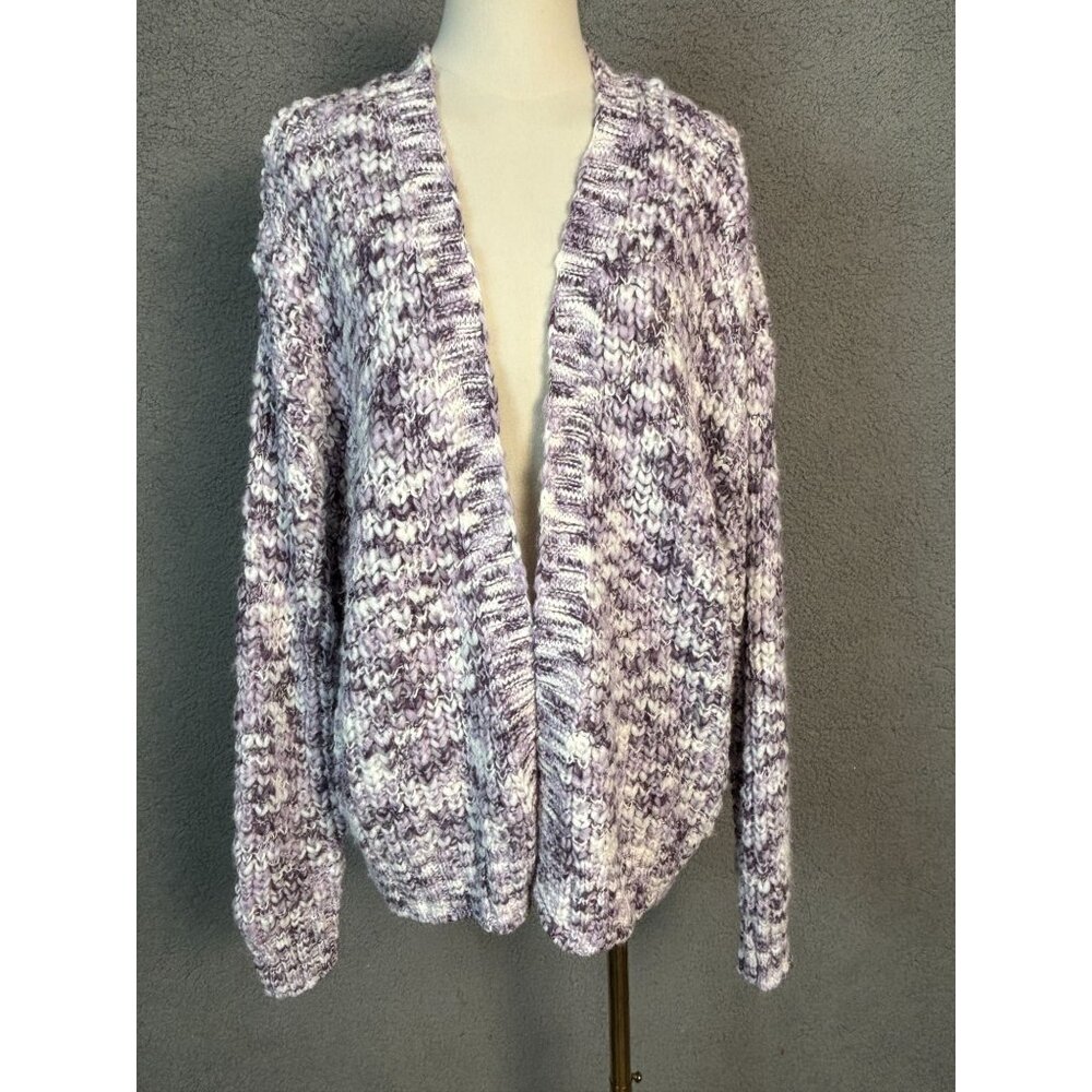 Hippie Rose Juniors' Open-Front Long-Sleeve Oversize Cardigan Multicolor XL NWTs